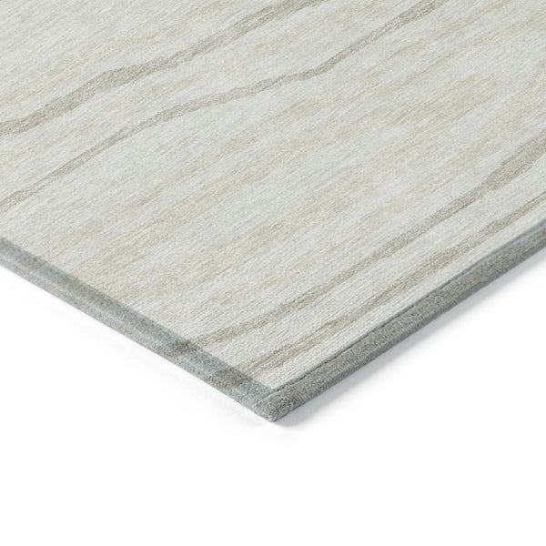 HomeRoots 5' Stylish Ivory Beige Taupe Faux Bois Washable Area Rug for Indoor and Outdoor Spaces, Durable Design 5' X 8' 614486