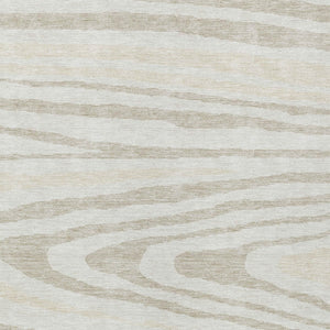 HomeRoots 5' Stylish Ivory Beige Taupe Faux Bois Washable Area Rug for Indoor and Outdoor Spaces, Durable Design 5' X 8' 614486
