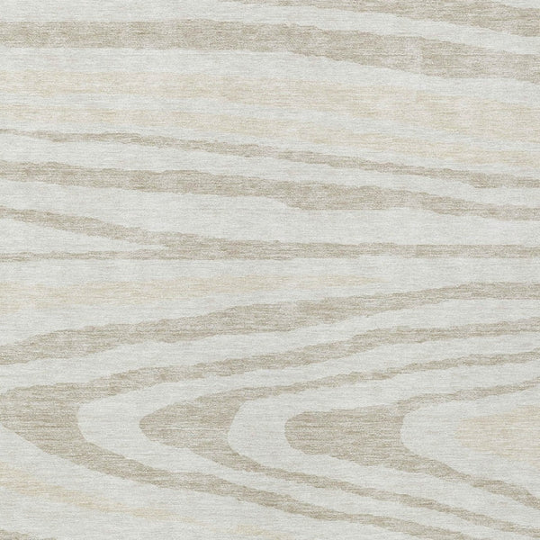 HomeRoots 5' Stylish Ivory Beige Taupe Faux Bois Washable Area Rug for Indoor and Outdoor Spaces, Durable Design 5' X 8' 614486