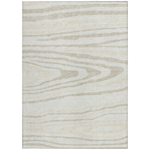 HomeRoots 5' Stylish Ivory Beige Taupe Faux Bois Washable Area Rug for Indoor and Outdoor Spaces, Durable Design 8' X 10' 614488