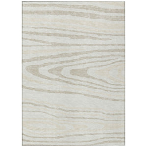 HomeRoots 5' Stylish Ivory Beige Taupe Faux Bois Washable Area Rug for Indoor and Outdoor Spaces, Durable Design 8' X 10' 614488