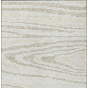 HomeRoots 5' Stylish Ivory Beige Taupe Faux Bois Washable Area Rug for Indoor and Outdoor Spaces, Durable Design 9' X 12' 614489