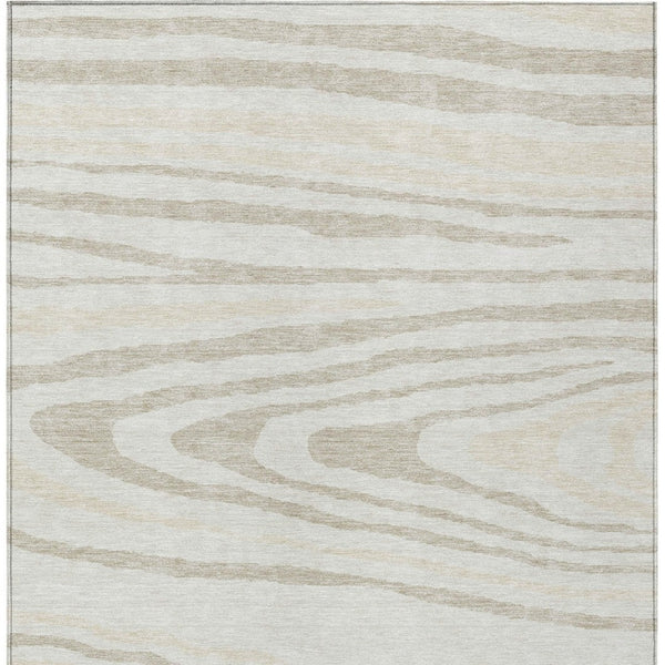 HomeRoots 5' Stylish Ivory Beige Taupe Faux Bois Washable Area Rug for Indoor and Outdoor Spaces, Durable Design 9' X 12' 614489