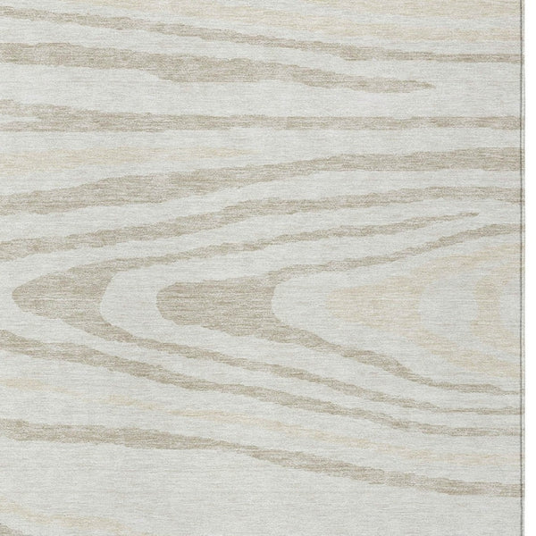HomeRoots 5' Stylish Ivory Beige Taupe Faux Bois Washable Area Rug for Indoor and Outdoor Spaces, Durable Design 10' X 14' 614490