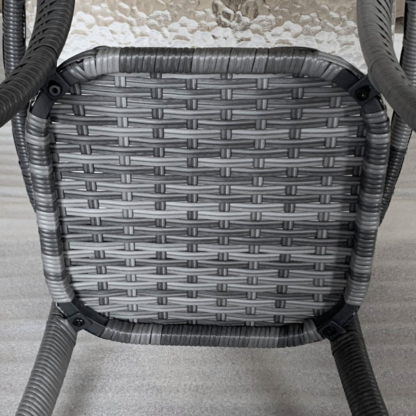 English Elm Outsunny Rattan Coffee Table With Glass Top And Storage Shelf, Stylish End Table For Outdoors & Indoors W2225P174030-GIGA