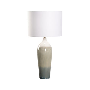 Wildwood Celeste Ceramic Table Lamp With Reactive Glaze, 33" Tall, Soft Gray-Tan Finish & White Drum Shade 61451