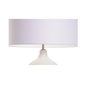 Wildwood Celeste Ceramic Table Lamp With Reactive Glaze, 33" Tall, Soft Gray-Tan Finish & White Drum Shade 61451