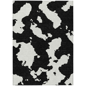 HomeRoots Abstract Polyester Area Rug Machine Washable Uv Resistant for Indoor Outdoor Living Spaces 9' x 12' 614513