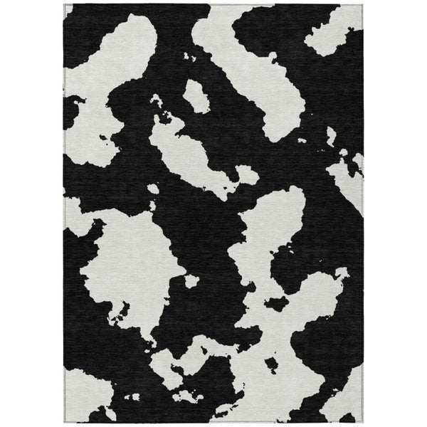HomeRoots Abstract Polyester Area Rug Machine Washable Uv Resistant for Indoor Outdoor Living Spaces 9' x 12' 614513