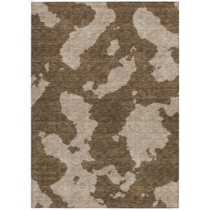 HomeRoots 5' Versatile Brown and Beige Abstract Indoor Outdoor Area Rug - Durable, Washable, Modern Style 9' X 12' 614519