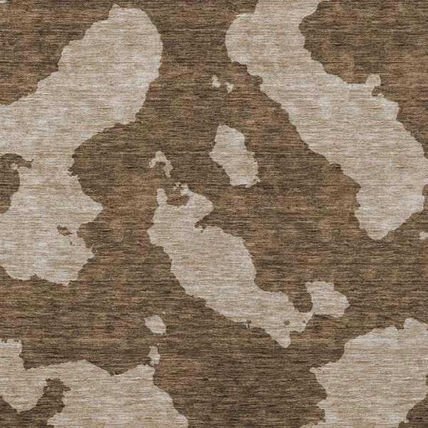 HomeRoots 5' Versatile Brown and Beige Abstract Indoor Outdoor Area Rug - Durable, Washable, Modern Style 9' X 12' 614519