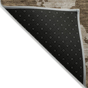 HomeRoots 5' Versatile Brown and Beige Abstract Indoor Outdoor Area Rug - Durable, Washable, Modern Style 10' X 14' 614520