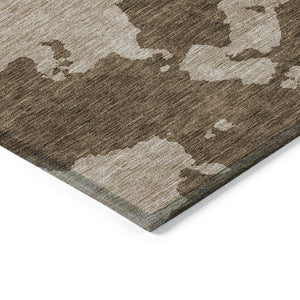 HomeRoots 5' Versatile Brown and Beige Abstract Indoor Outdoor Area Rug - Durable, Washable, Modern Style 10' X 14' 614520