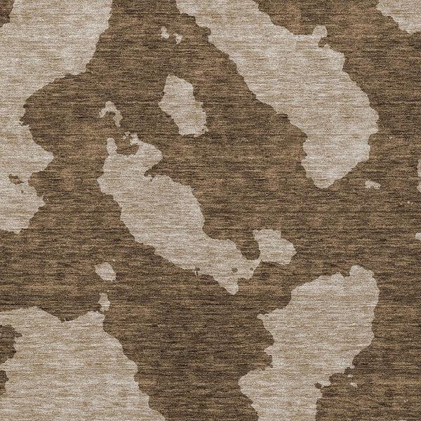 HomeRoots 5' Versatile Brown and Beige Abstract Indoor Outdoor Area Rug - Durable, Washable, Modern Style 10' X 14' 614520