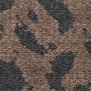 HomeRoots 5' Contemporary Chocolate and Charcoal Abstract Washable Indoor Outdoor Area Rug for High Traffic Use 5' X 8' 614522