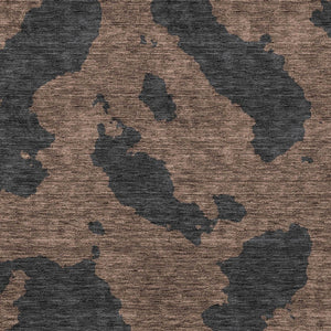 HomeRoots 5' Contemporary Chocolate and Charcoal Abstract Washable Indoor Outdoor Area Rug for High Traffic Use 9' X 12' 614525