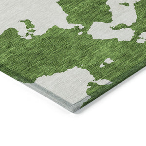 HomeRoots 5' Green and Ivory Abstract Indoor Outdoor Area Rug - Stylish, Washable, and Versatile for Any Space 5' X 8' 614528