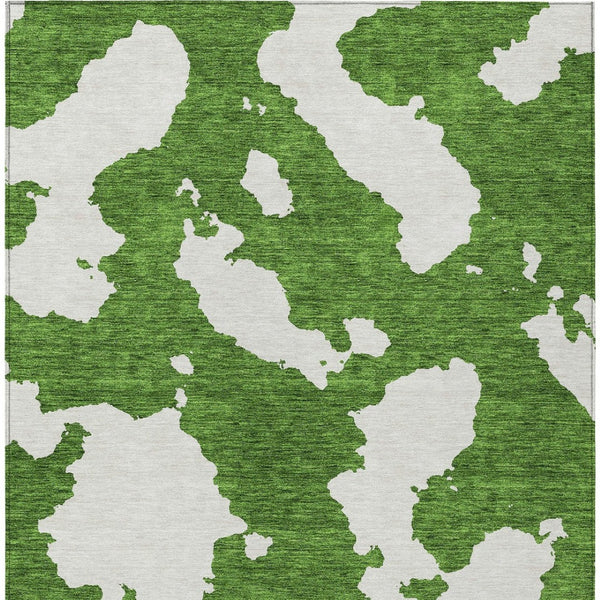 HomeRoots 5' Green and Ivory Abstract Indoor Outdoor Area Rug - Stylish, Washable, and Versatile for Any Space 9' X 12' 614531