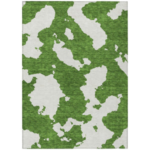 HomeRoots 5' Green and Ivory Abstract Indoor Outdoor Area Rug - Stylish, Washable, and Versatile for Any Space 9' X 12' 614531