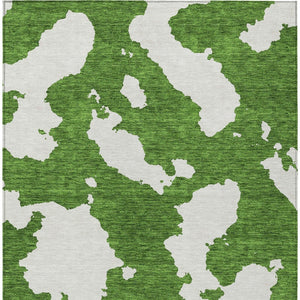 HomeRoots 5' Green and Ivory Abstract Indoor Outdoor Area Rug - Stylish, Washable, and Versatile for Any Space 10' X 14' 614532
