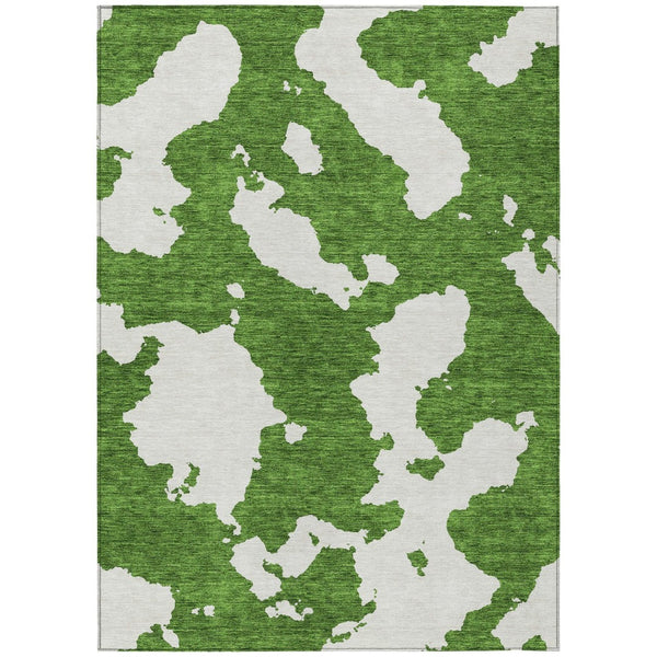 HomeRoots 5' Green and Ivory Abstract Indoor Outdoor Area Rug - Stylish, Washable, and Versatile for Any Space 10' X 14' 614532