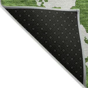 HomeRoots 5' Green and Ivory Abstract Indoor Outdoor Area Rug - Stylish, Washable, and Versatile for Any Space 10' X 14' 614532