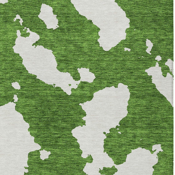 HomeRoots 5' Green and Ivory Abstract Indoor Outdoor Area Rug - Stylish, Washable, and Versatile for Any Space 10' X 14' 614532