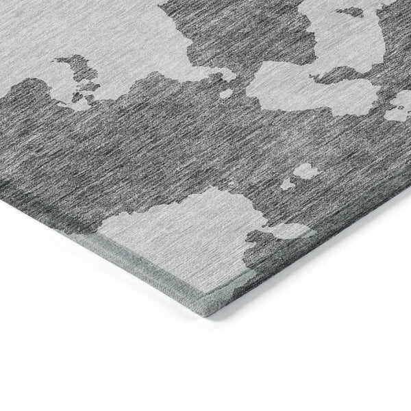 HomeRoots 5' Contemporary Gray and Ivory Abstract Area Rug - Washable, Durable, Stain-Resistant Design for Indoor Outdoor Use 5' X 8' 614540