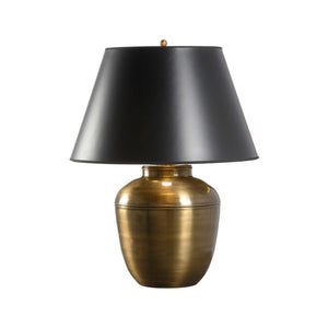 Wildwood Vaughan Antique Brass Table Lamp 27" Jar-Shaped Accent Light — Warm Polished Metal For Living Rooms 61455