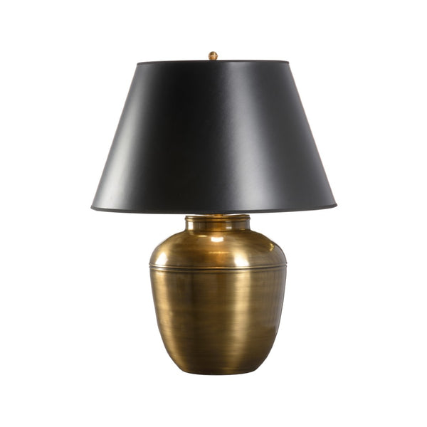 Wildwood Vaughan Antique Brass Table Lamp 27" Jar-Shaped Accent Light — Warm Polished Metal For Living Rooms 61455