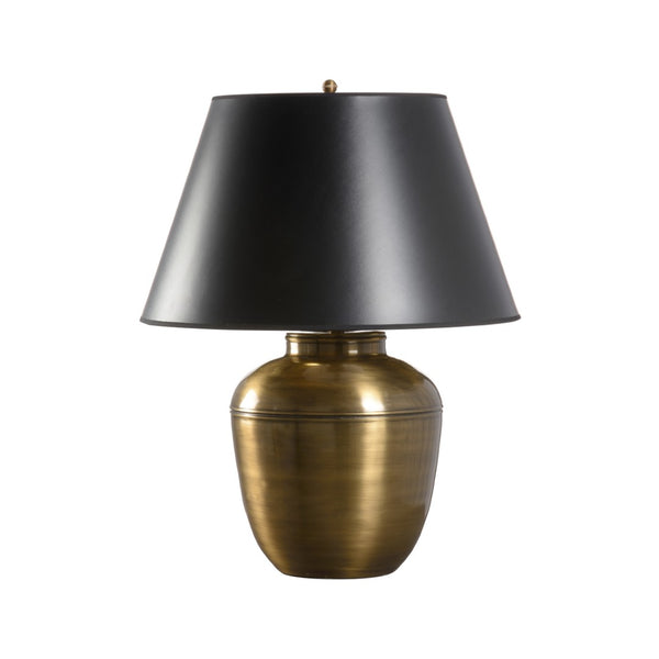 Wildwood Vaughan Antique Brass Table Lamp 27" Jar-Shaped Accent Light — Warm Polished Metal For Living Rooms 61455