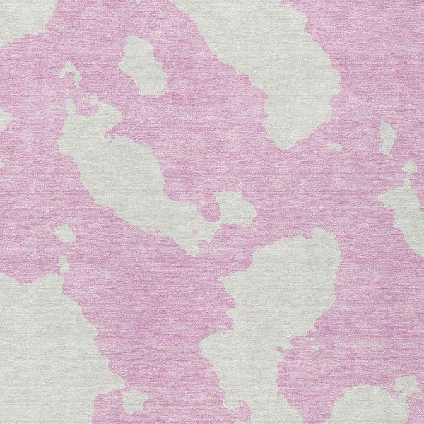 HomeRoots 5' Pink and Ivory Abstract Area Rug - Washable, Durable, Perfect for Indoor and Outdoor Spaces 5' X 8' 614558