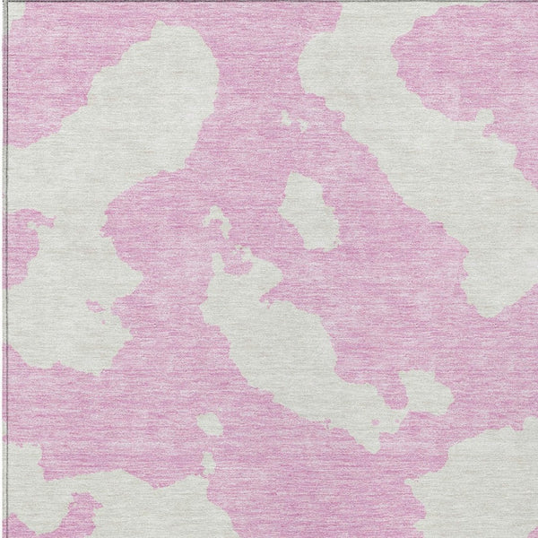 HomeRoots 5' Pink and Ivory Abstract Area Rug - Washable, Durable, Perfect for Indoor and Outdoor Spaces 8' X 10' 614560