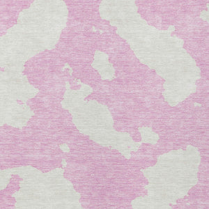 HomeRoots 5' Pink and Ivory Abstract Area Rug - Washable, Durable, Perfect for Indoor and Outdoor Spaces 9' X 12' 614561