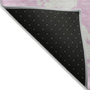 HomeRoots 5' Pink and Ivory Abstract Area Rug - Washable, Durable, Perfect for Indoor and Outdoor Spaces 10' X 14' 614562
