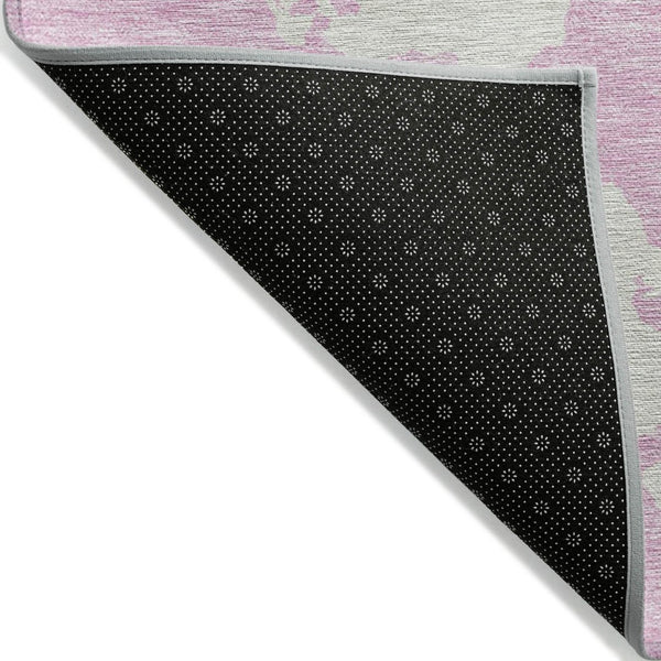 HomeRoots 5' Pink and Ivory Abstract Area Rug - Washable, Durable, Perfect for Indoor and Outdoor Spaces 10' X 14' 614562