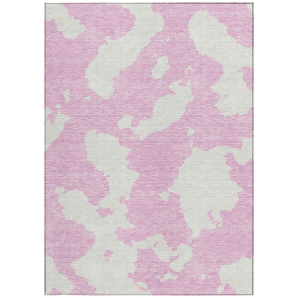 HomeRoots 5' Pink and Ivory Abstract Area Rug - Washable, Durable, Perfect for Indoor and Outdoor Spaces 10' X 14' 614562