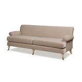 English Elm Alana 88" Lawson Two-Cushion Tightback Sofa, Mink Beige Performance Velvet