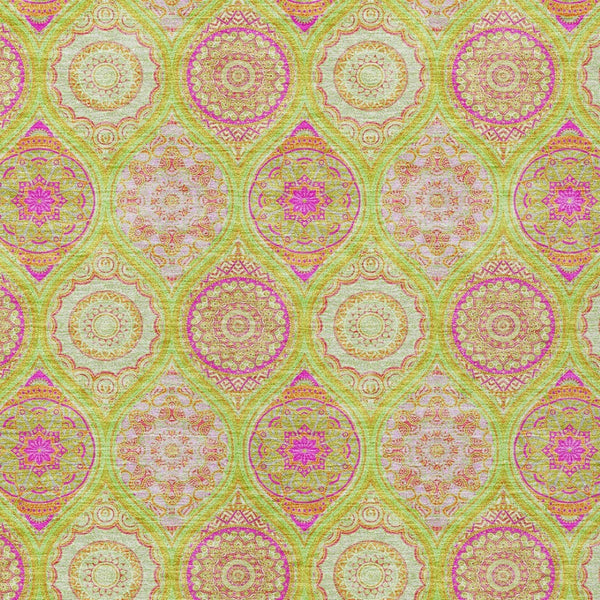 HomeRoots 5' Vibrant Floral Medallion Area Rug – Washable Indoor/Outdoor Design for Style and Durability 5' X 8' 614600