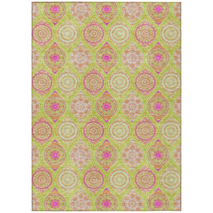 HomeRoots 5' Vibrant Floral Medallion Area Rug – Washable Indoor/Outdoor Design for Style and Durability 9' X 12' 614603