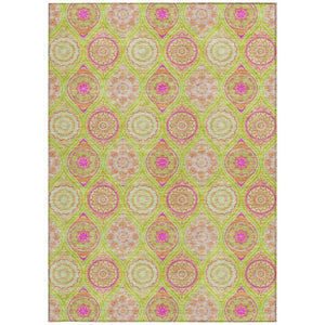 HomeRoots 5' Vibrant Floral Medallion Area Rug – Washable Indoor/Outdoor Design for Style and Durability 10' X 14' 614604