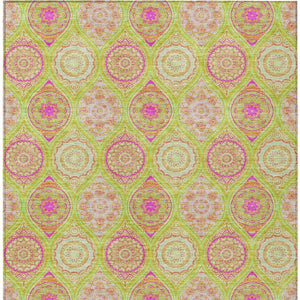 HomeRoots 5' Vibrant Floral Medallion Area Rug – Washable Indoor/Outdoor Design for Style and Durability 10' X 14' 614604