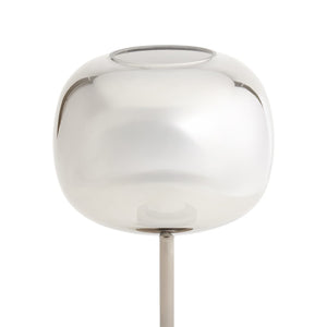 Wildwood Sterling Smokey Glass Rechargeable Lamp With Black Nickel Accents — Cordless Ambient Light For Indoors & Outdoors 61461