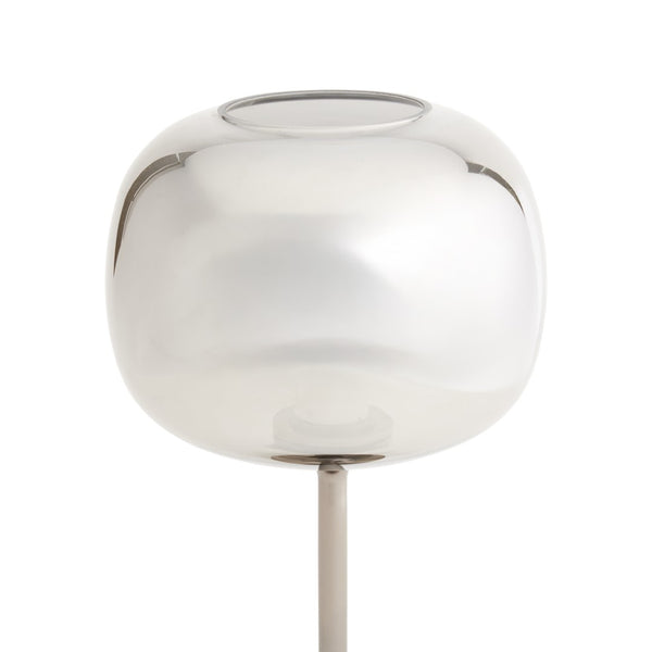 Wildwood Sterling Smokey Glass Rechargeable Lamp With Black Nickel Accents — Cordless Ambient Light For Indoors & Outdoors 61461