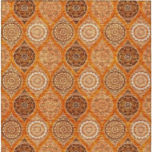 HomeRoots 5' Vibrant Floral Medallion Area Rug for Indoor and Outdoor Spaces - Durable, Washable, Stylish Design 5' X 8' 614618