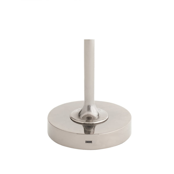 Wildwood Sterling Smokey Glass Rechargeable Buffet Lamp — Cordless Ambient Light, Black Nickel Base, Portable 61462