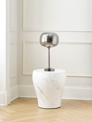 Wildwood Sterling Smokey Glass Rechargeable Buffet Lamp — Cordless Ambient Light, Black Nickel Base, Portable 61462