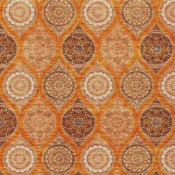 HomeRoots 5' Vibrant Floral Medallion Area Rug for Indoor and Outdoor Spaces - Durable, Washable, Stylish Design 8' X 10' 614620