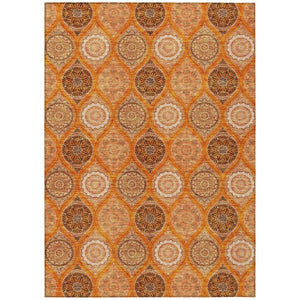 HomeRoots 5' Vibrant Floral Medallion Area Rug for Indoor and Outdoor Spaces - Durable, Washable, Stylish Design 9' X 12' 614621