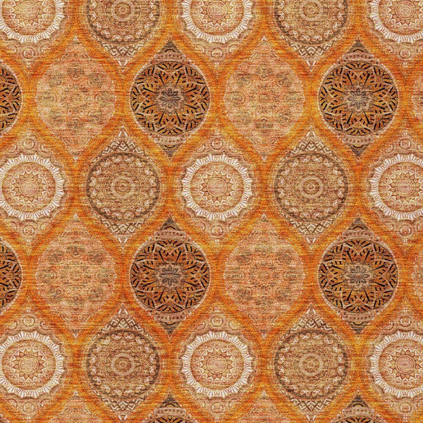 HomeRoots 5' Vibrant Floral Medallion Area Rug for Indoor and Outdoor Spaces - Durable, Washable, Stylish Design 9' X 12' 614621